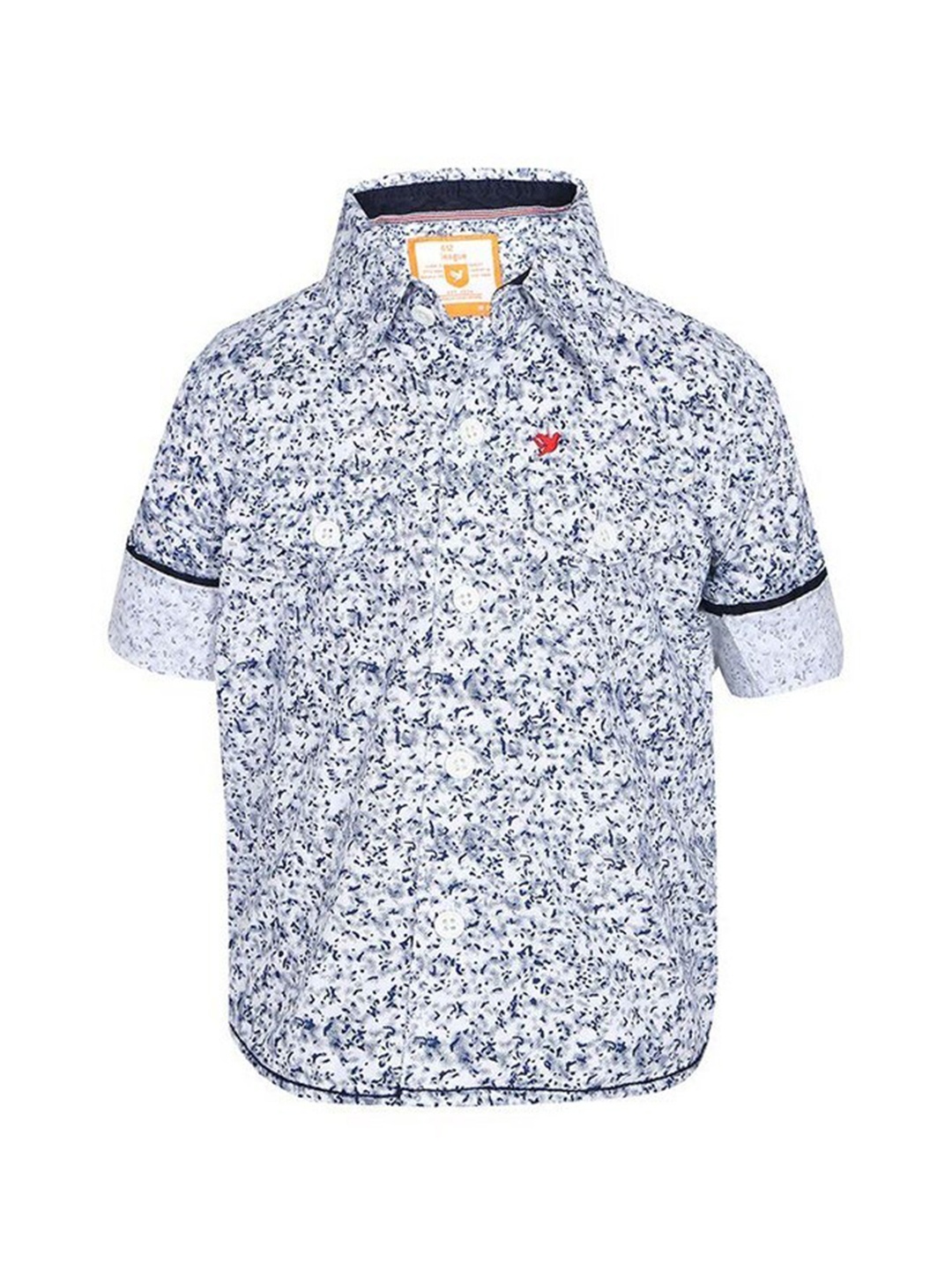 

612League Boys White Printed Casual Shirt