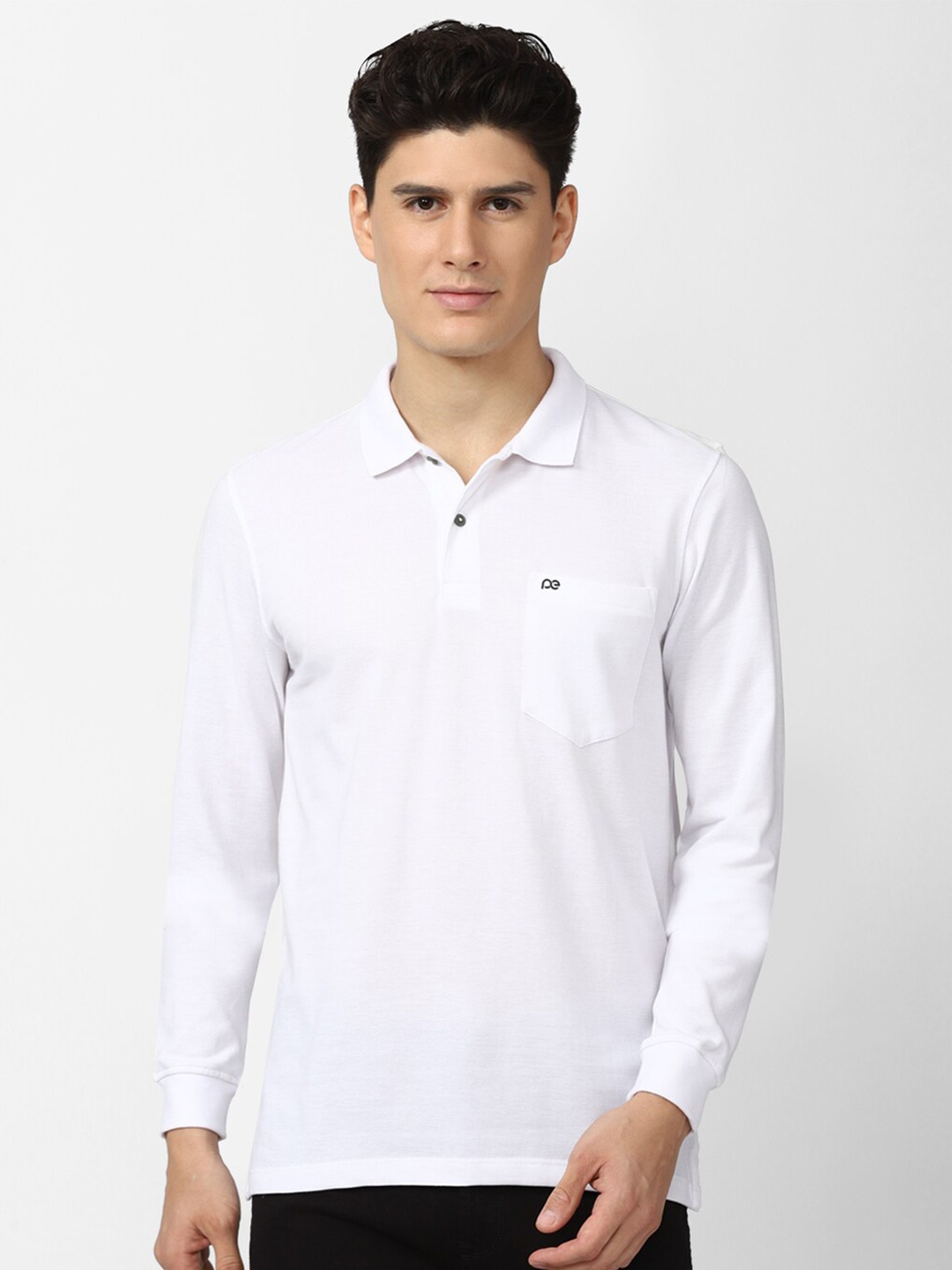 

Peter England Casuals Men White Polo Collar T-shirt