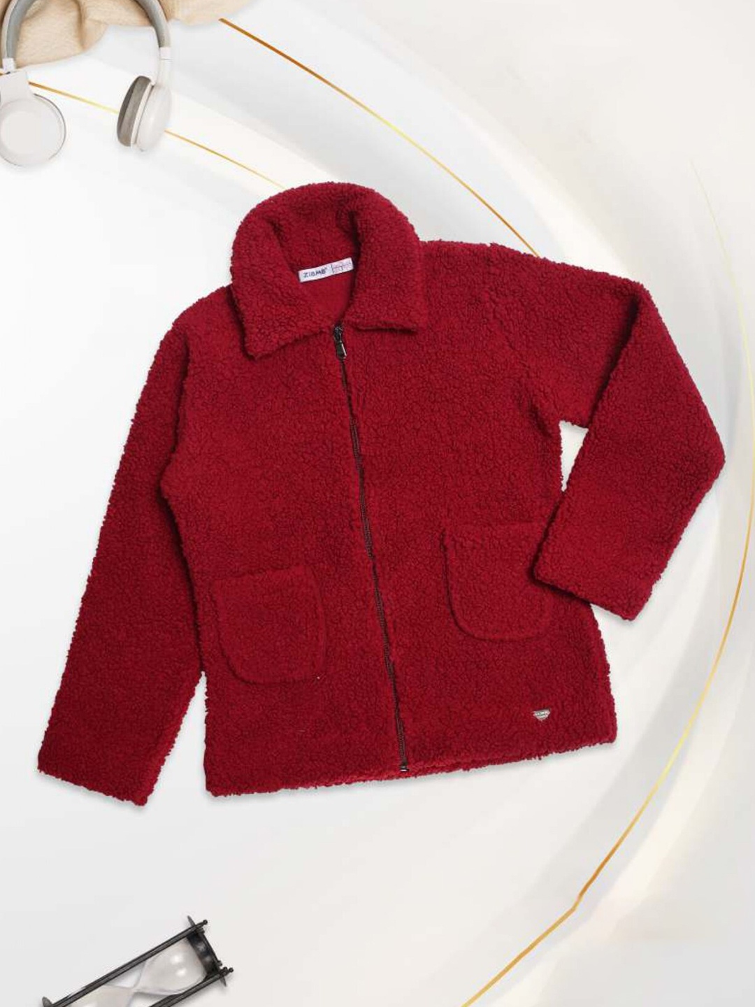 

Ziama Girls Maroon Printed Sweatshirt