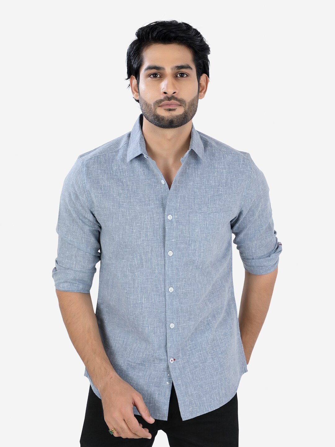 

VASTRADO Men Grey Textured Casual Shirt