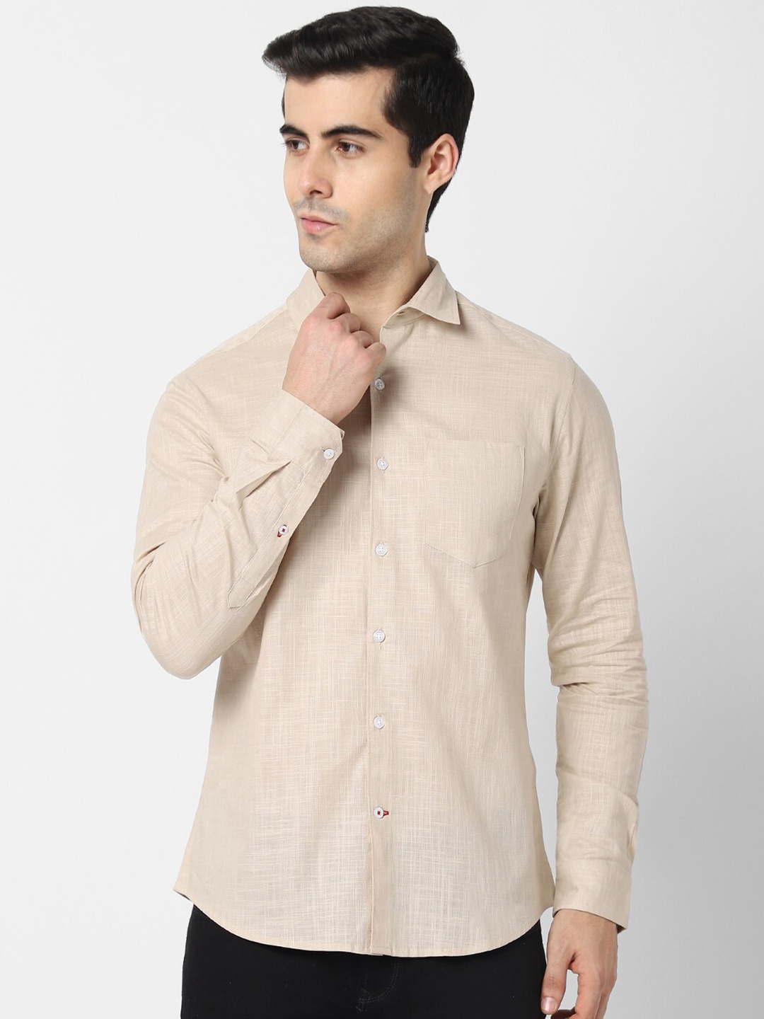 

VASTRADO Men Khaki Cotton Casual Shirt