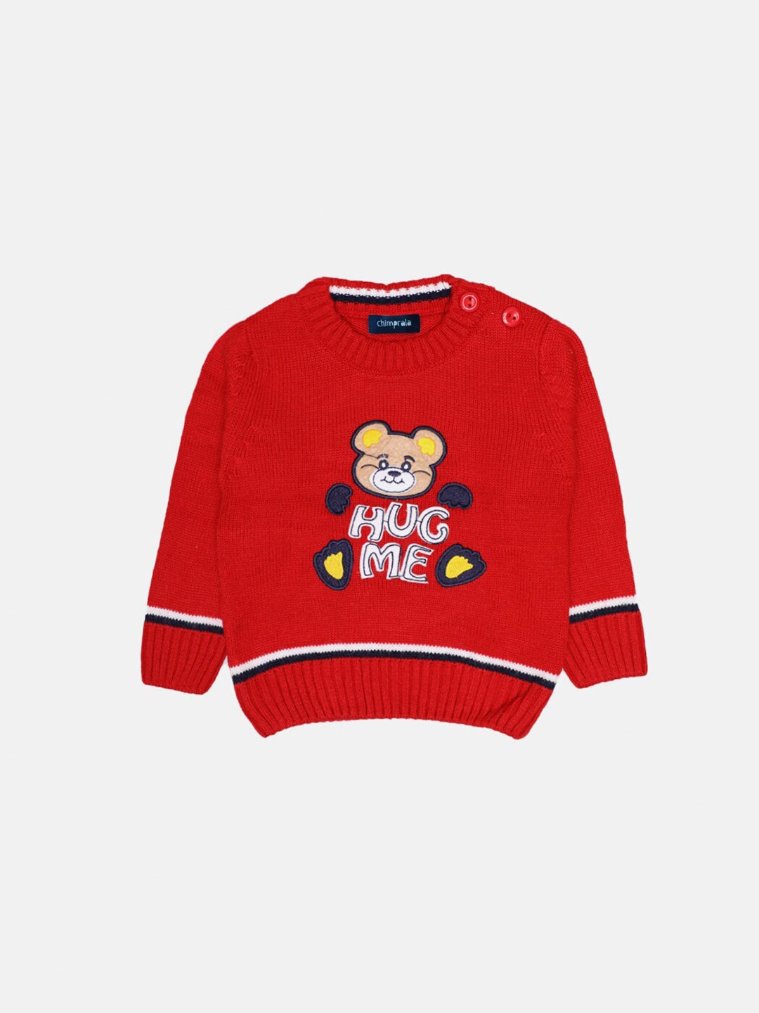

CHIMPRALA Boys Red & Black Animal Pullover