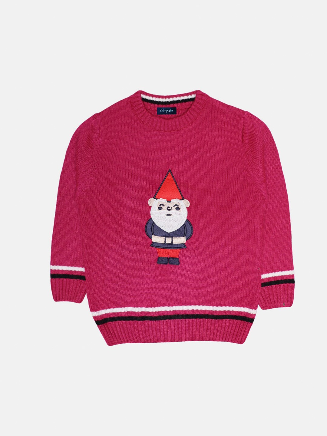 

CHIMPRALA Girls Magenta & Orange Sweater Vest