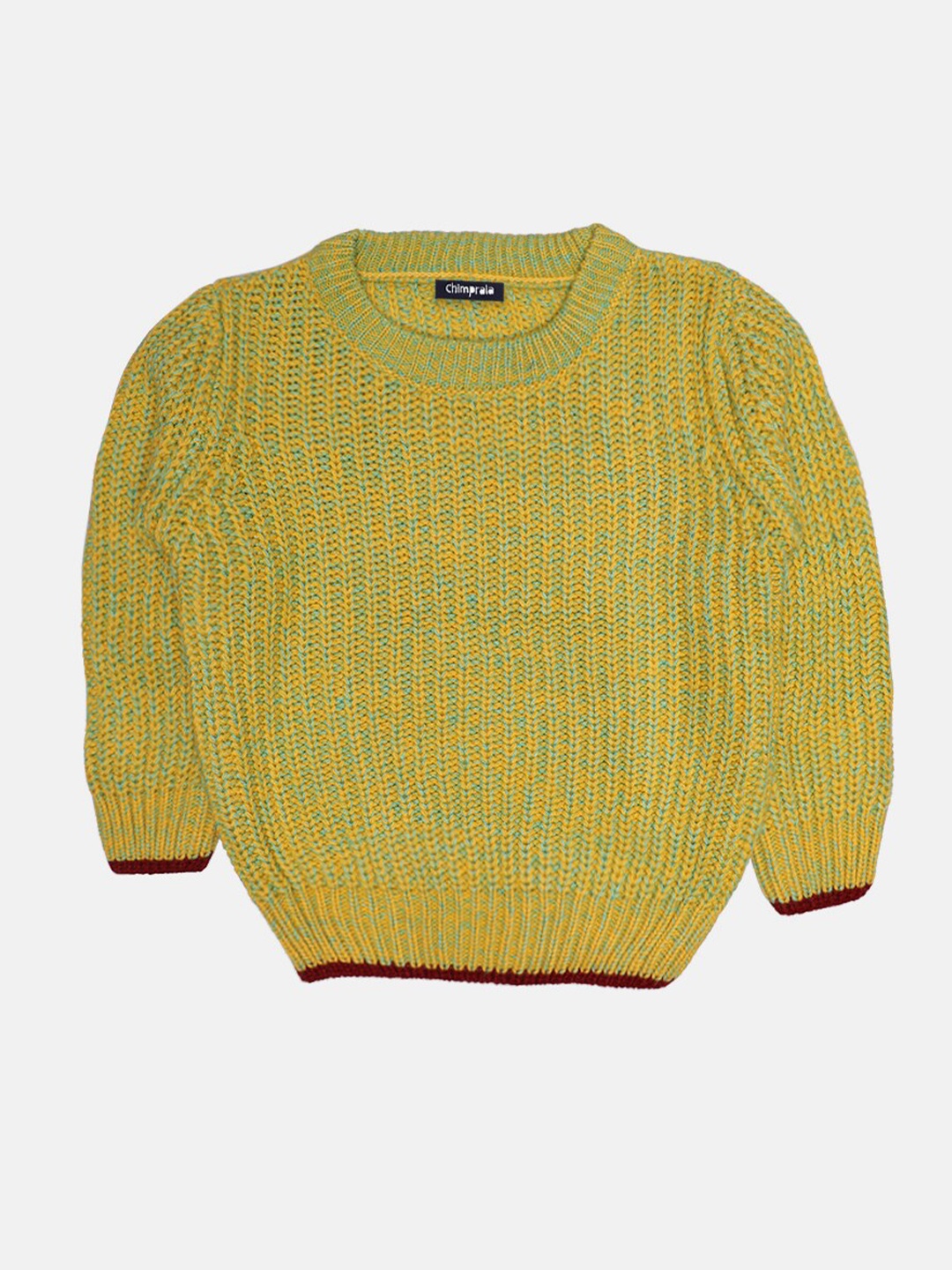 

CHIMPRALA Girls Lime Green Pullover Woolen Sweater
