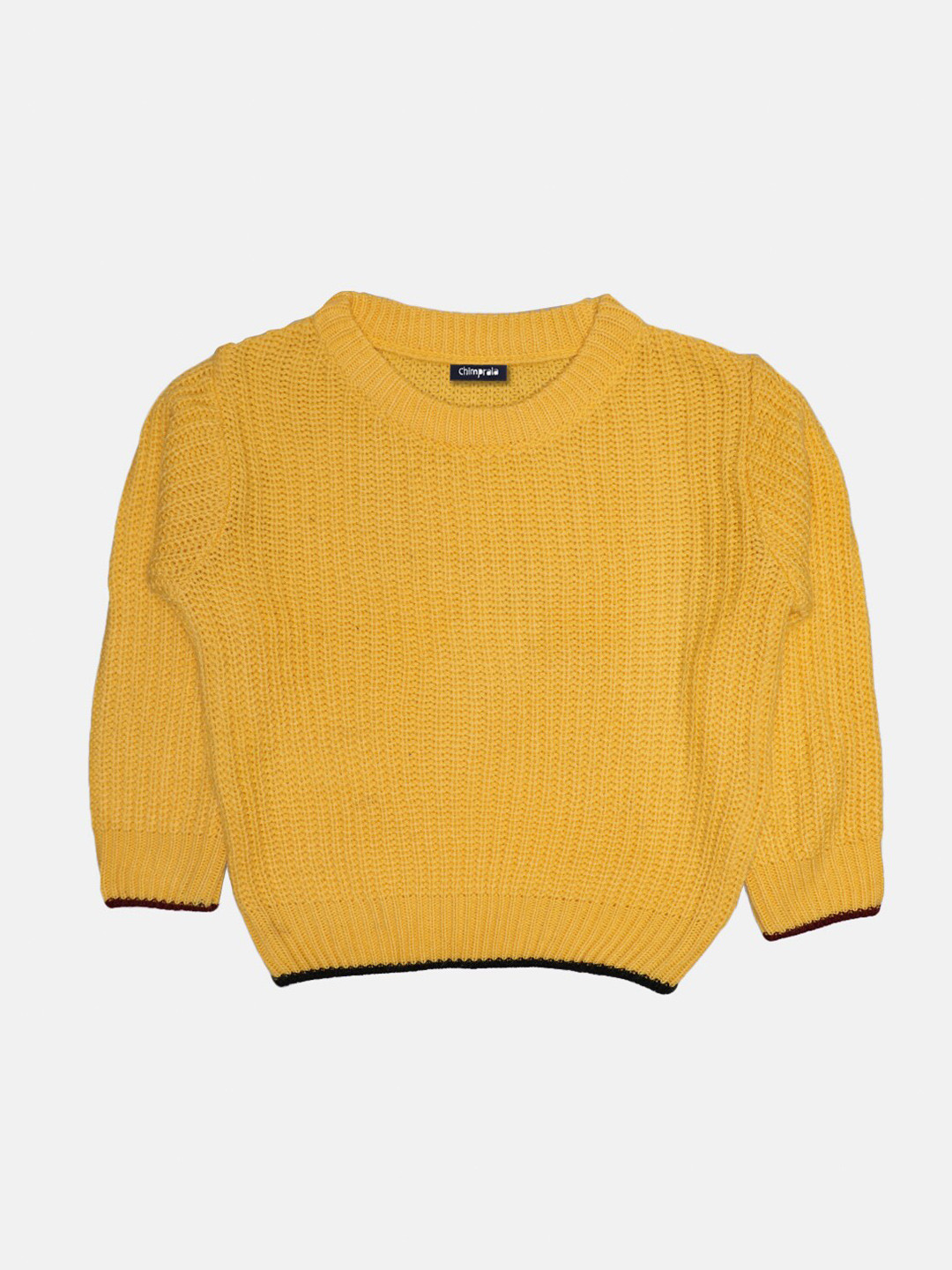 

CHIMPRALA Girls Mustard & Black Sweater Vest