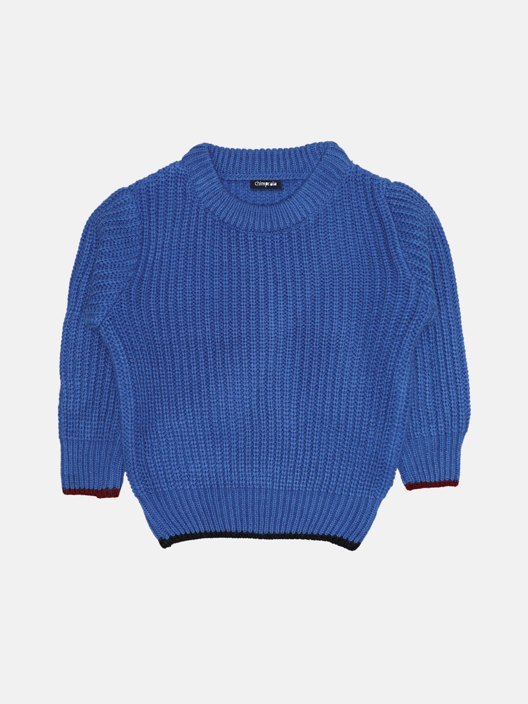 

CHIMPRALA Girls Blue Striped Striped Pullover