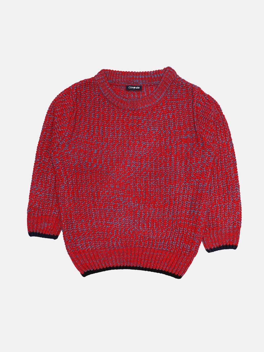 

CHIMPRALA Boys Pink & Black Ribbed Sweater Vest