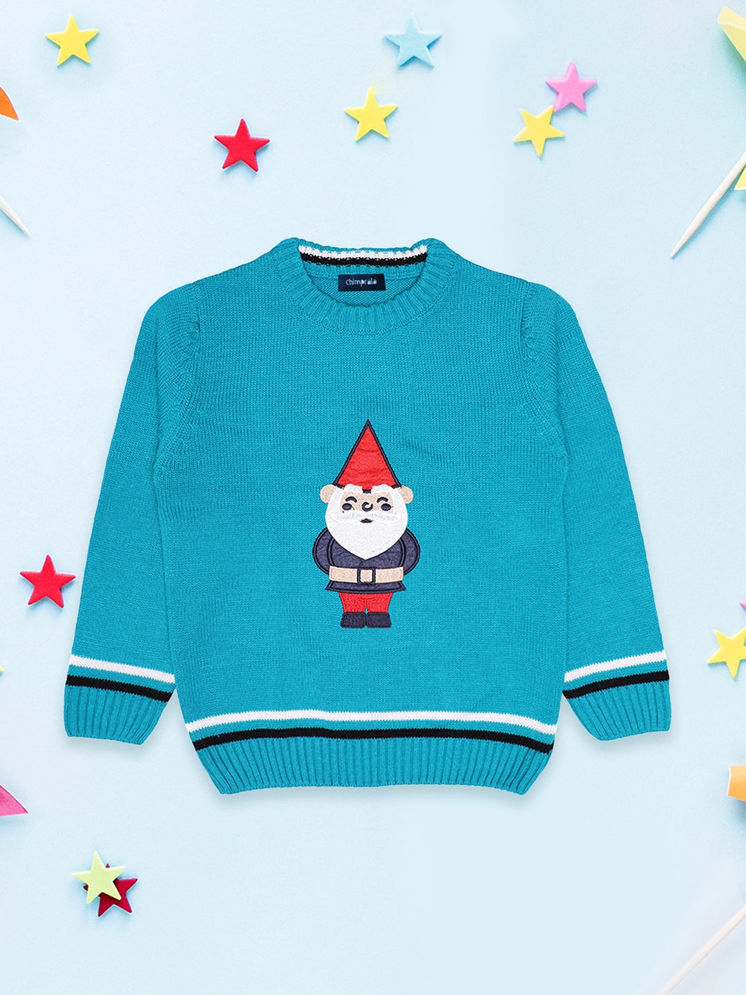 

CHIMPRALA Boys Blue & Black Printed Pullover