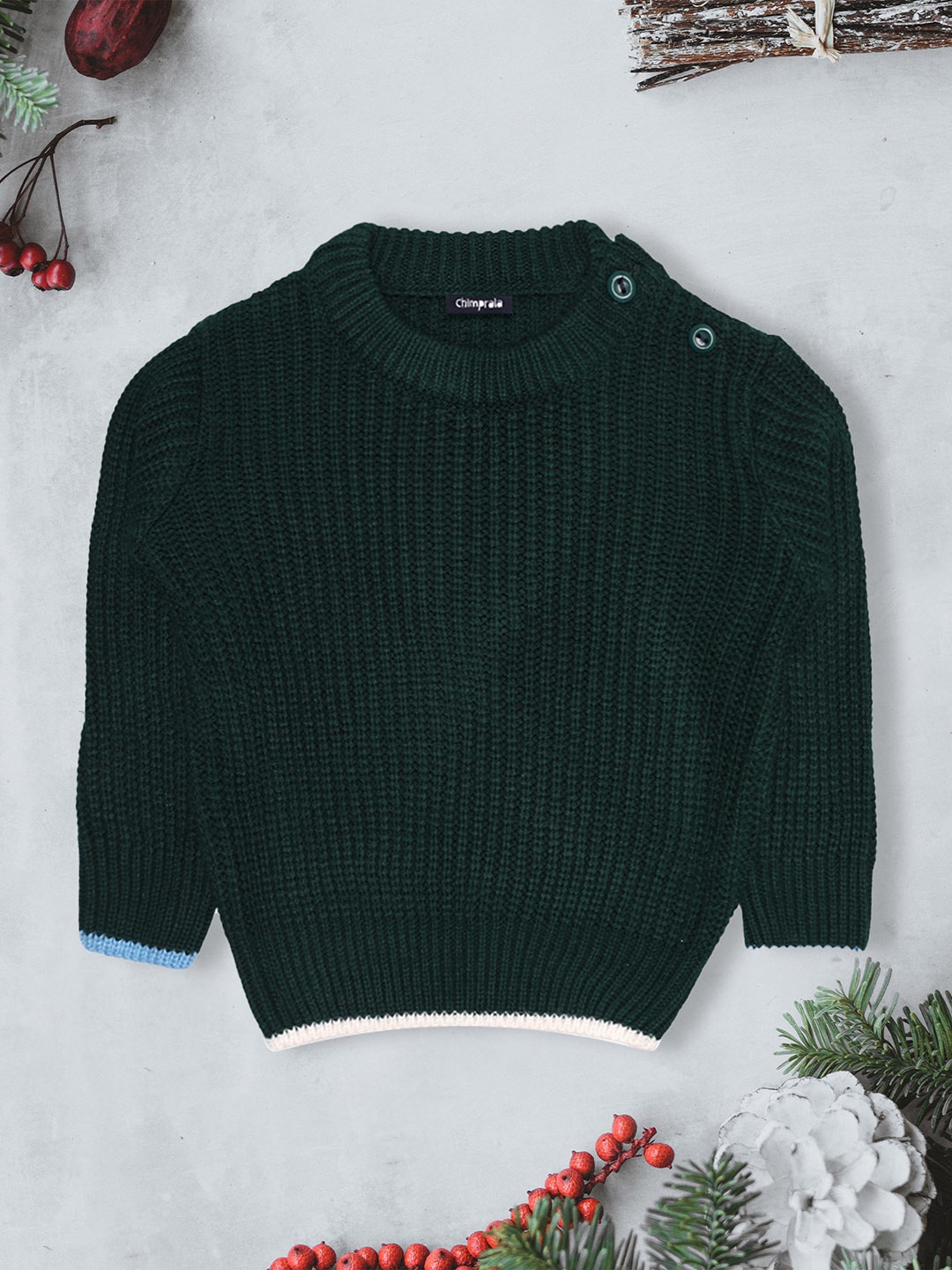 

CHIMPRALA Boys Green Pullover