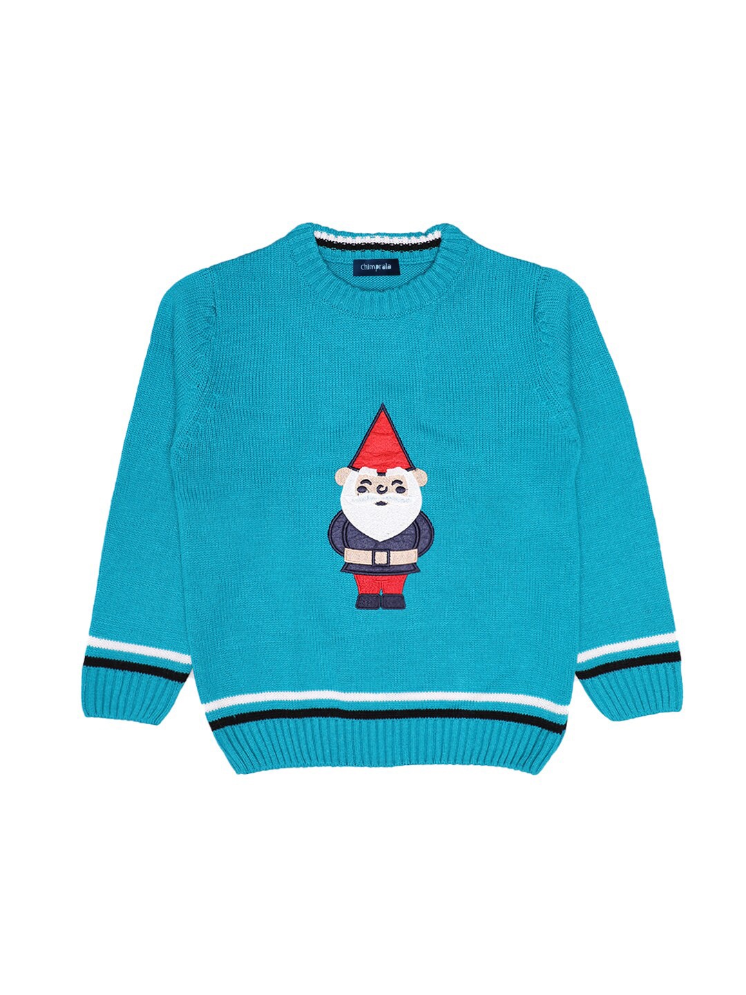 

CHIMPRALA Girls Blue & White Printed Pullover