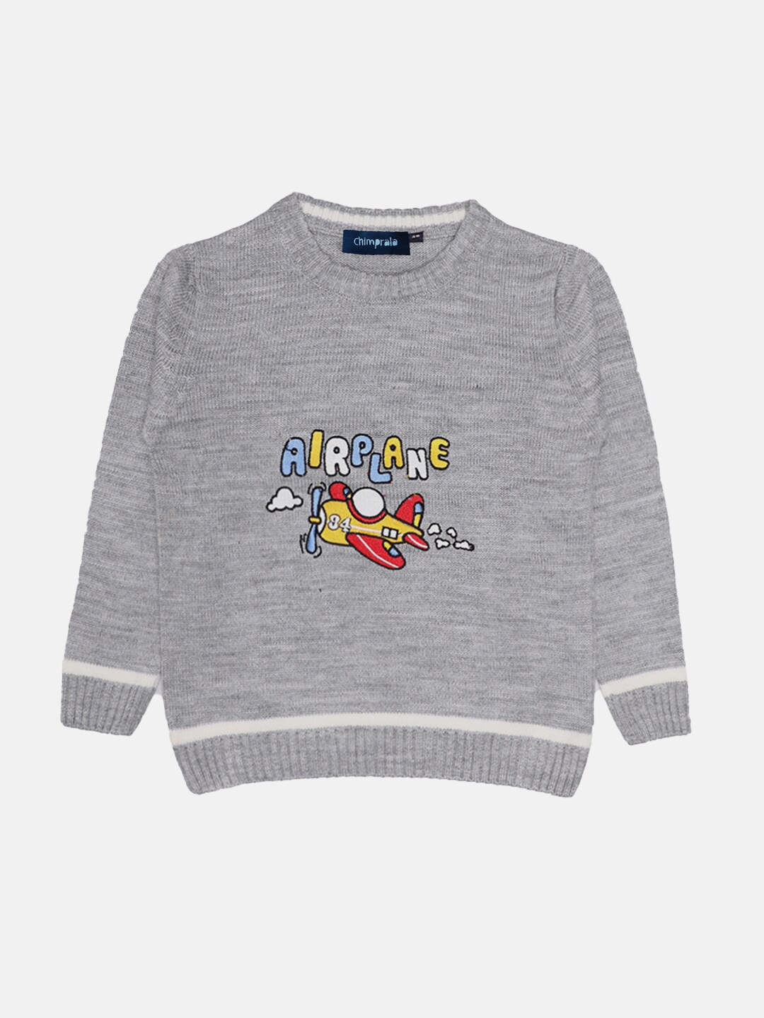 

CHIMPRALA Boys Grey & Red Printed Pullover