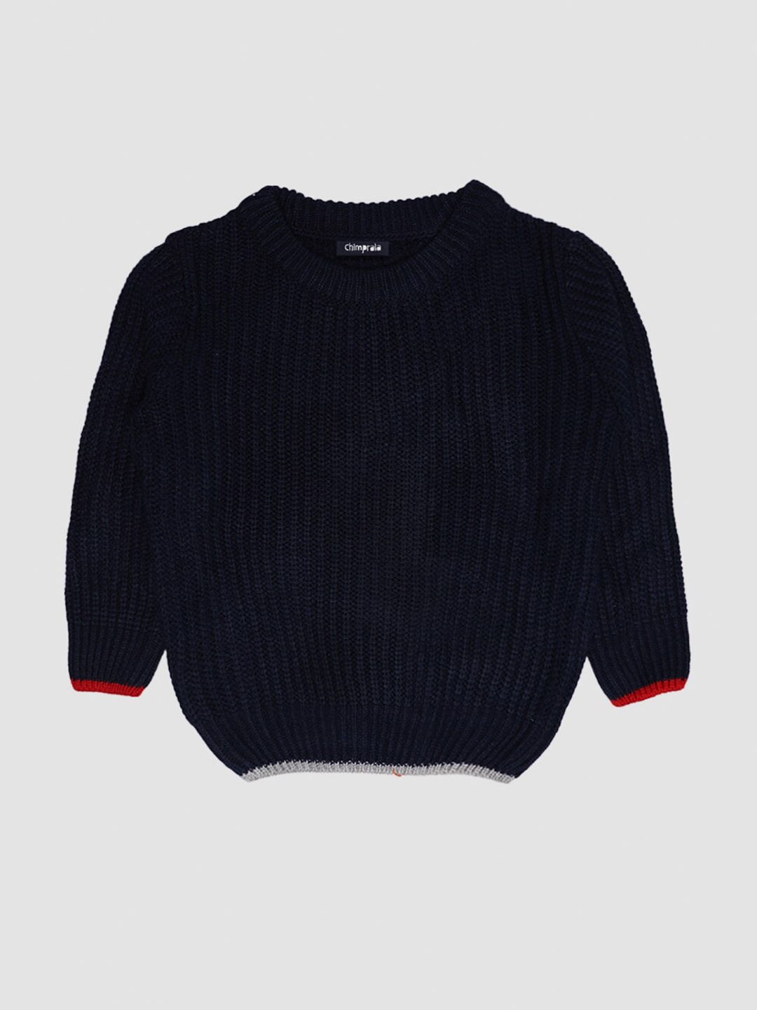 

CHIMPRALA Boys Navy Blue & Red Pullover