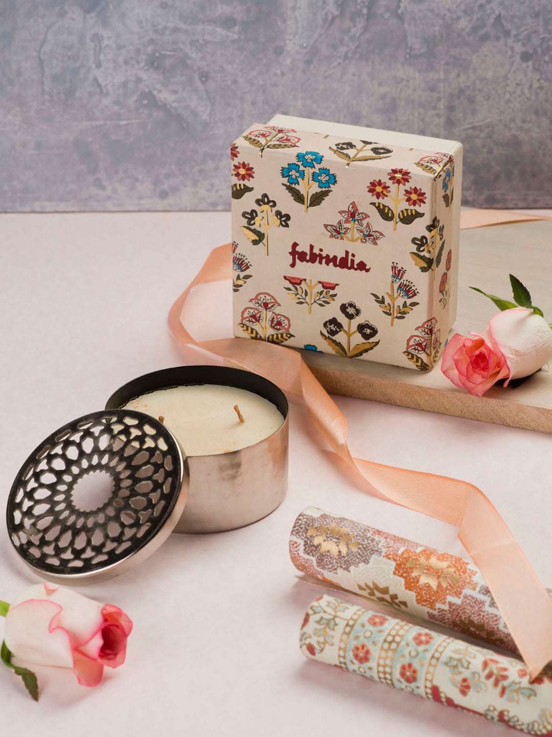 

Fabindia Silver-Toned Lavender Frangrance Candle Home Gift Sets
