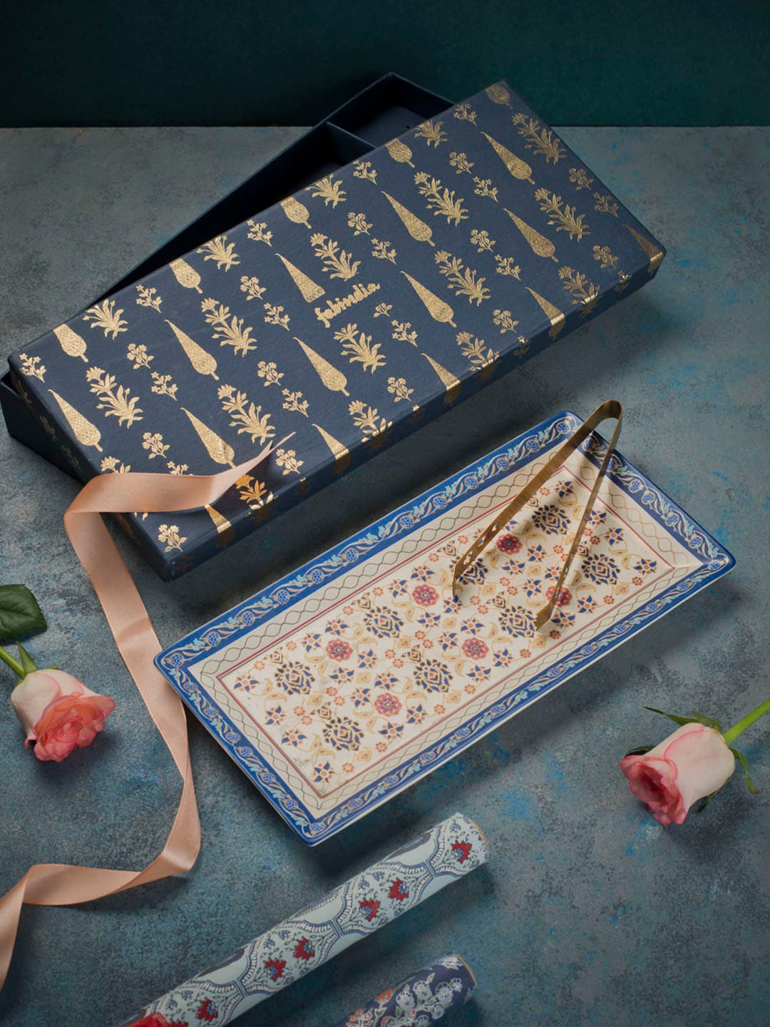 

Fabindia Cream-Coloured & Blue Printed Home Gift Sets