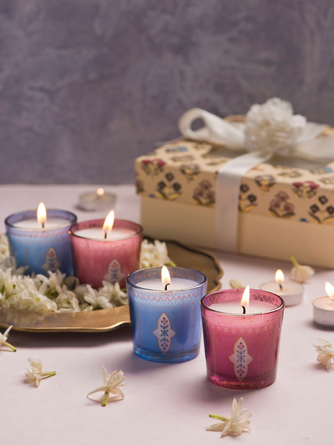 

Fabindia Pink & Blue Votive Home Gift Sets