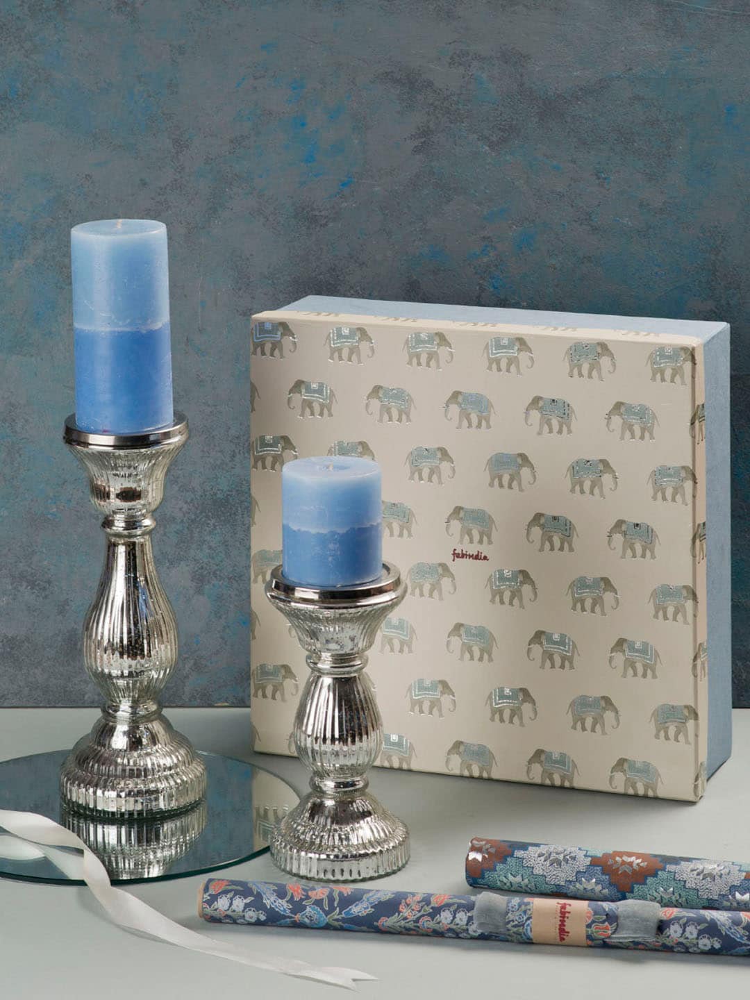 

Fabindia Silver-Toned Solid Candle Stand Home Gift Sets