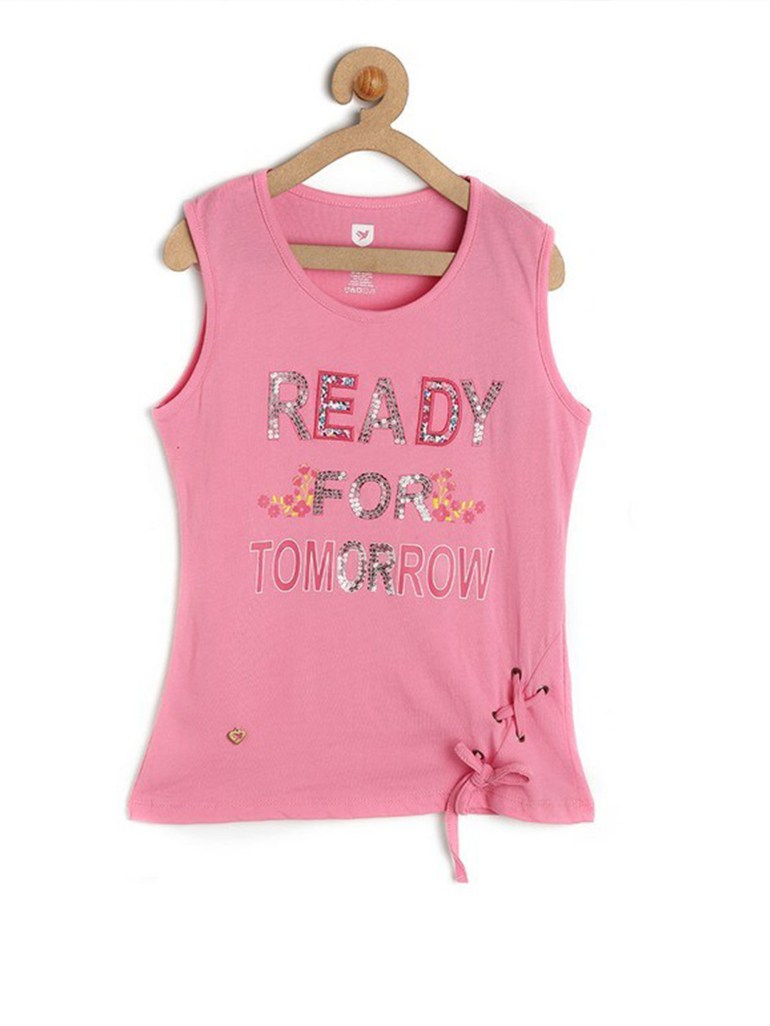

612League Girls Pink Printed Top