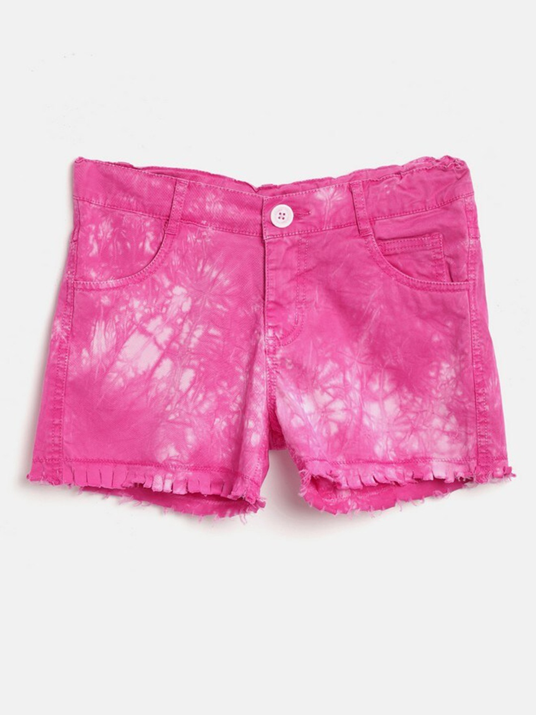 

612League Girls Pink Washed Washed Slim Fit Outdoor Shorts