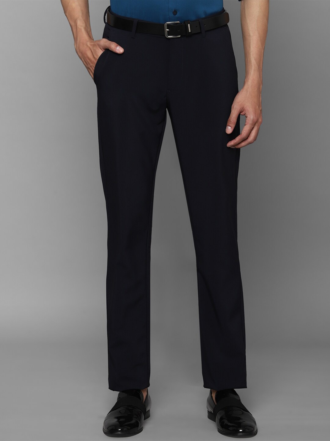 

Allen Solly Men Black Slim Fit Trousers