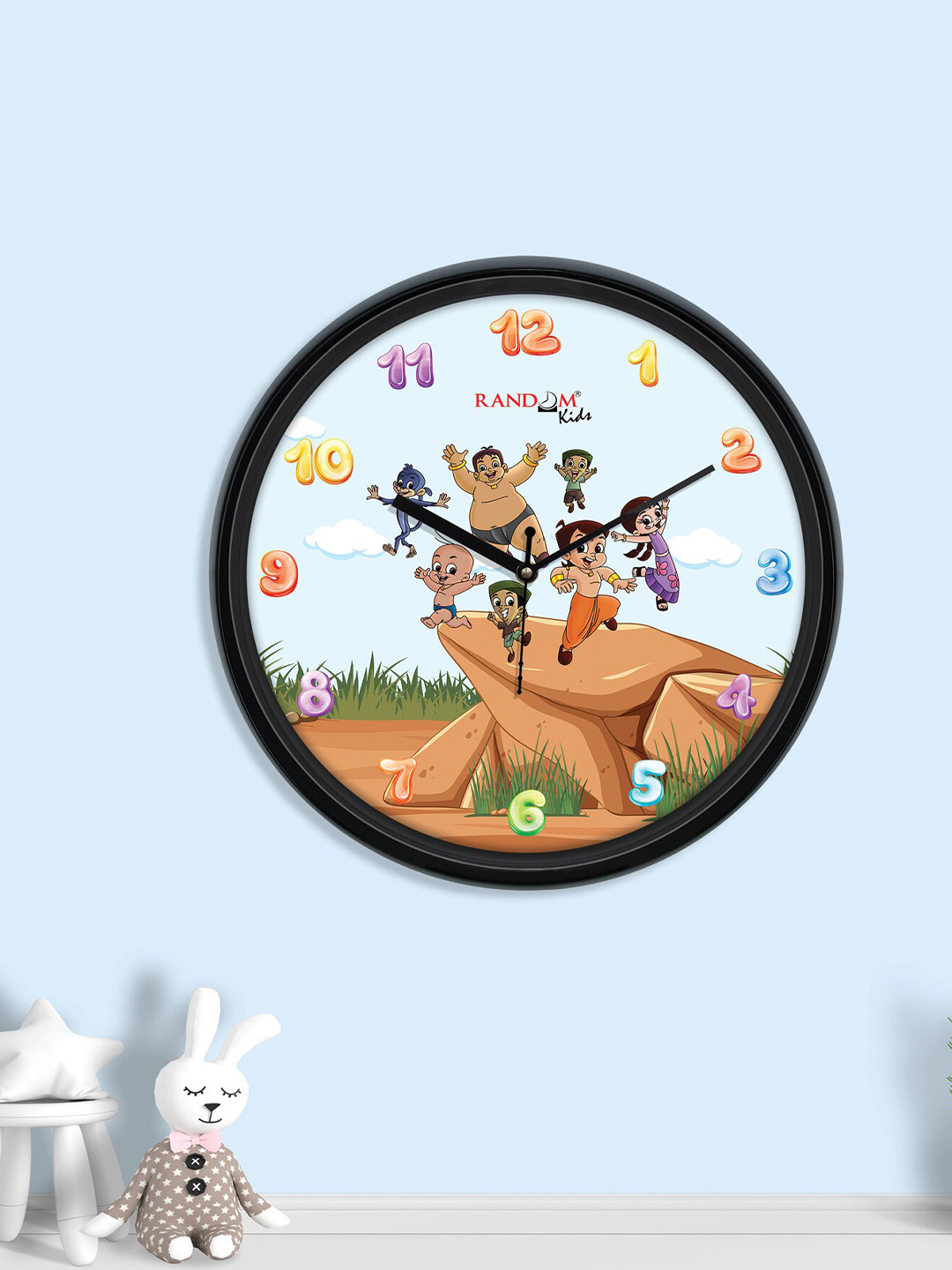 

Random Chhota Bheem Stylish Wall Clock, Black