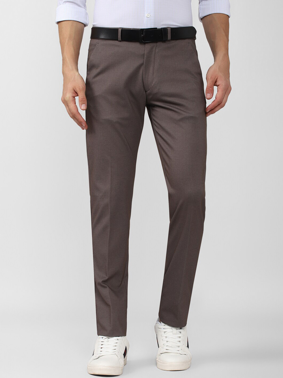 

Peter England Men Brown Slim Fit Trousers