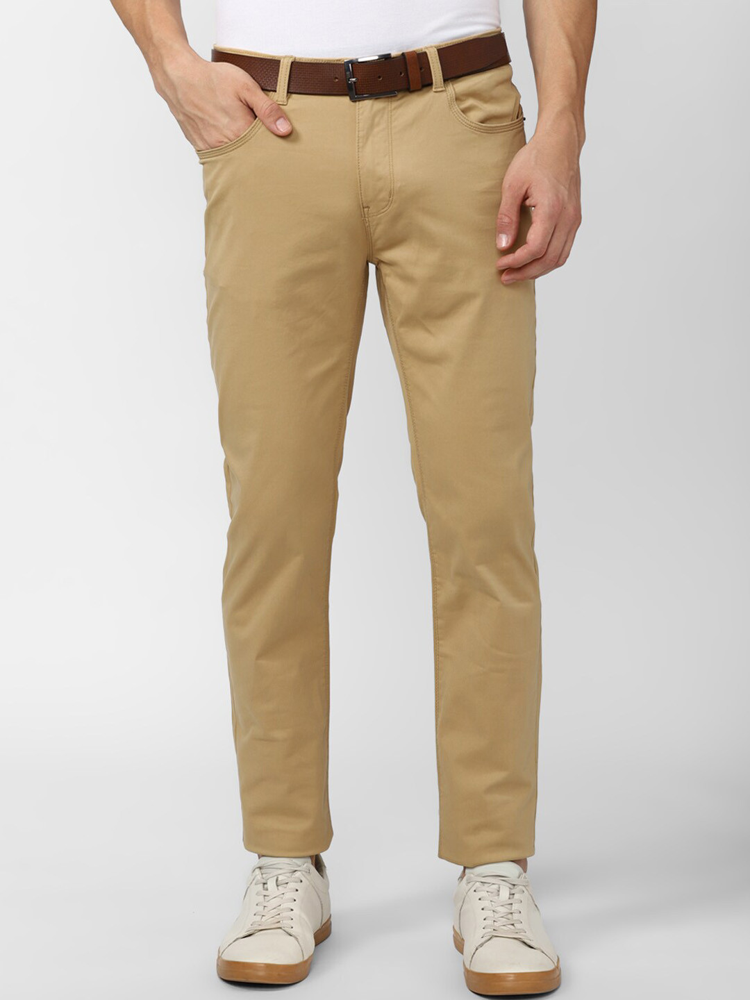 

Peter England Casuals Men Khaki Slim Fit Cotton Trousers
