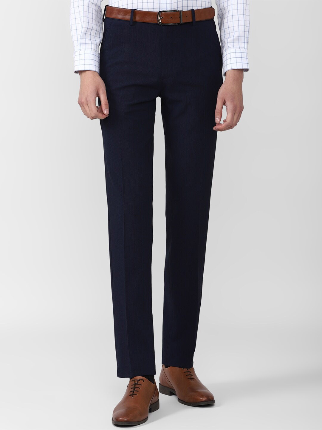 

Van Heusen Men Navy Blue Slim Fit Formal Trouser