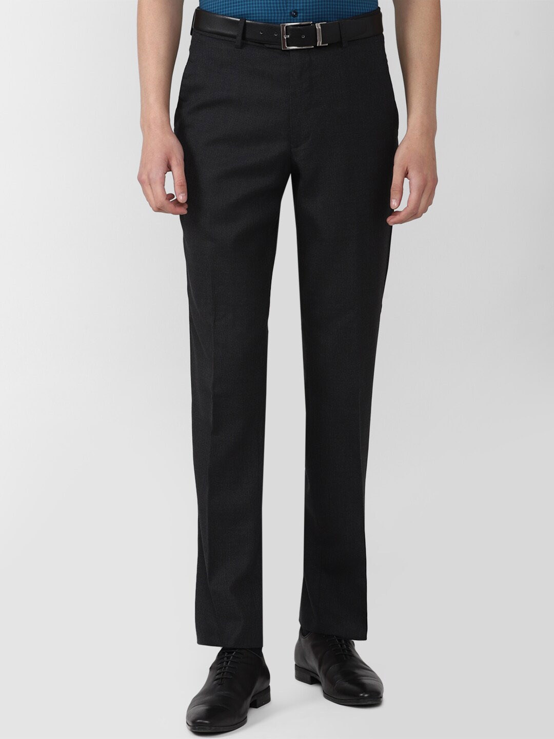 

Van Heusen Men Black Solid Wool Trousers