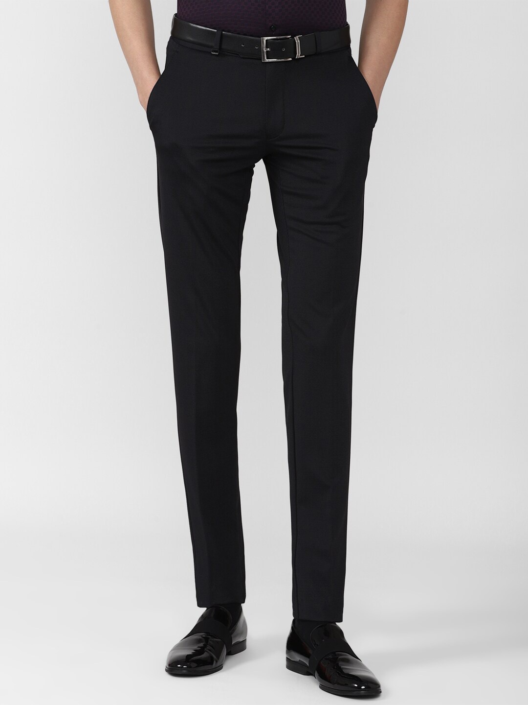 

Van Heusen Men Black Slim Fit Formal Trousers