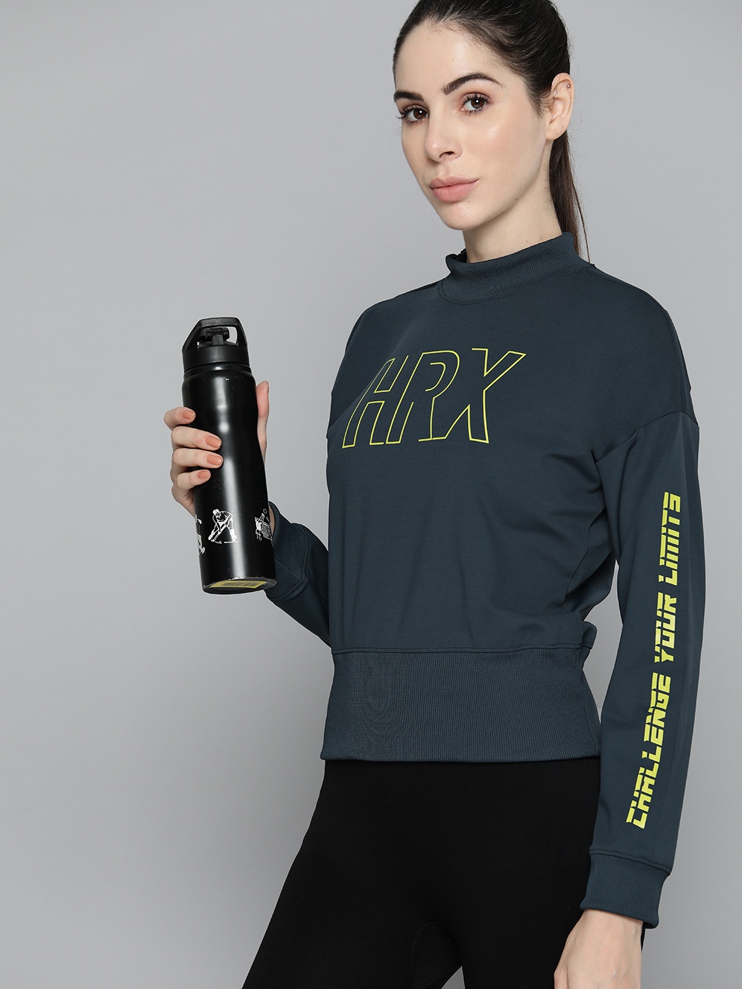 

HRX by Hrithik Roshan Women Printed Sweatshirt, Blue