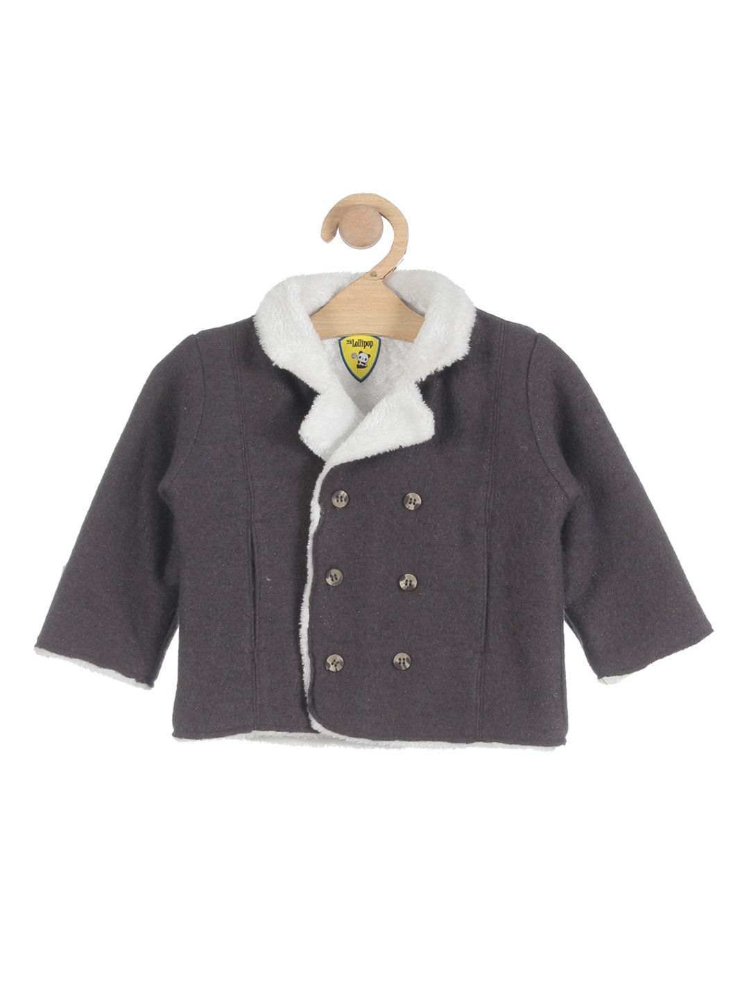 

Lil Lollipop Boys Grey White Lightweight Outdoor Open Front Crop Jacket