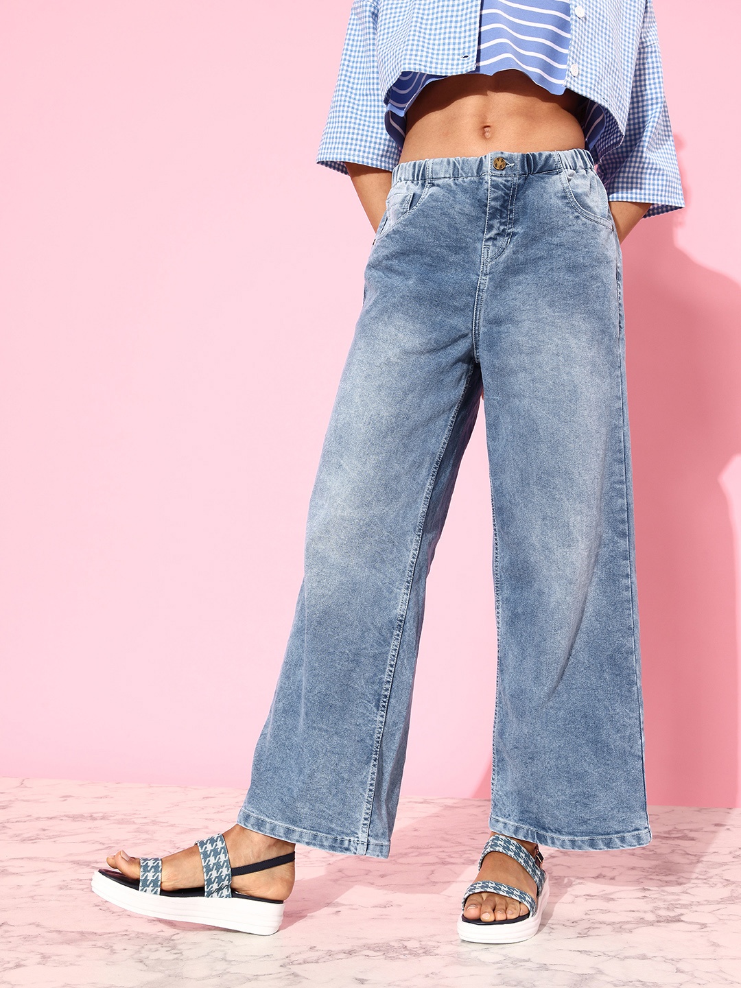 

Kook N Keech Women Mid Rise Flare fit Jeans, Blue