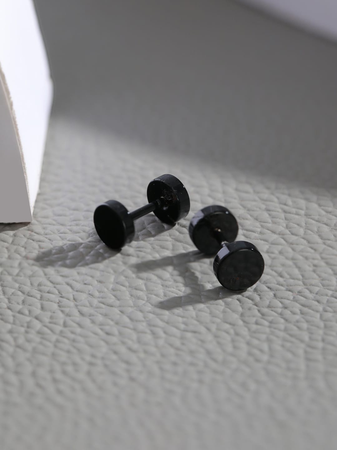 

Priyaasi Men Black Circular Studs Earrings