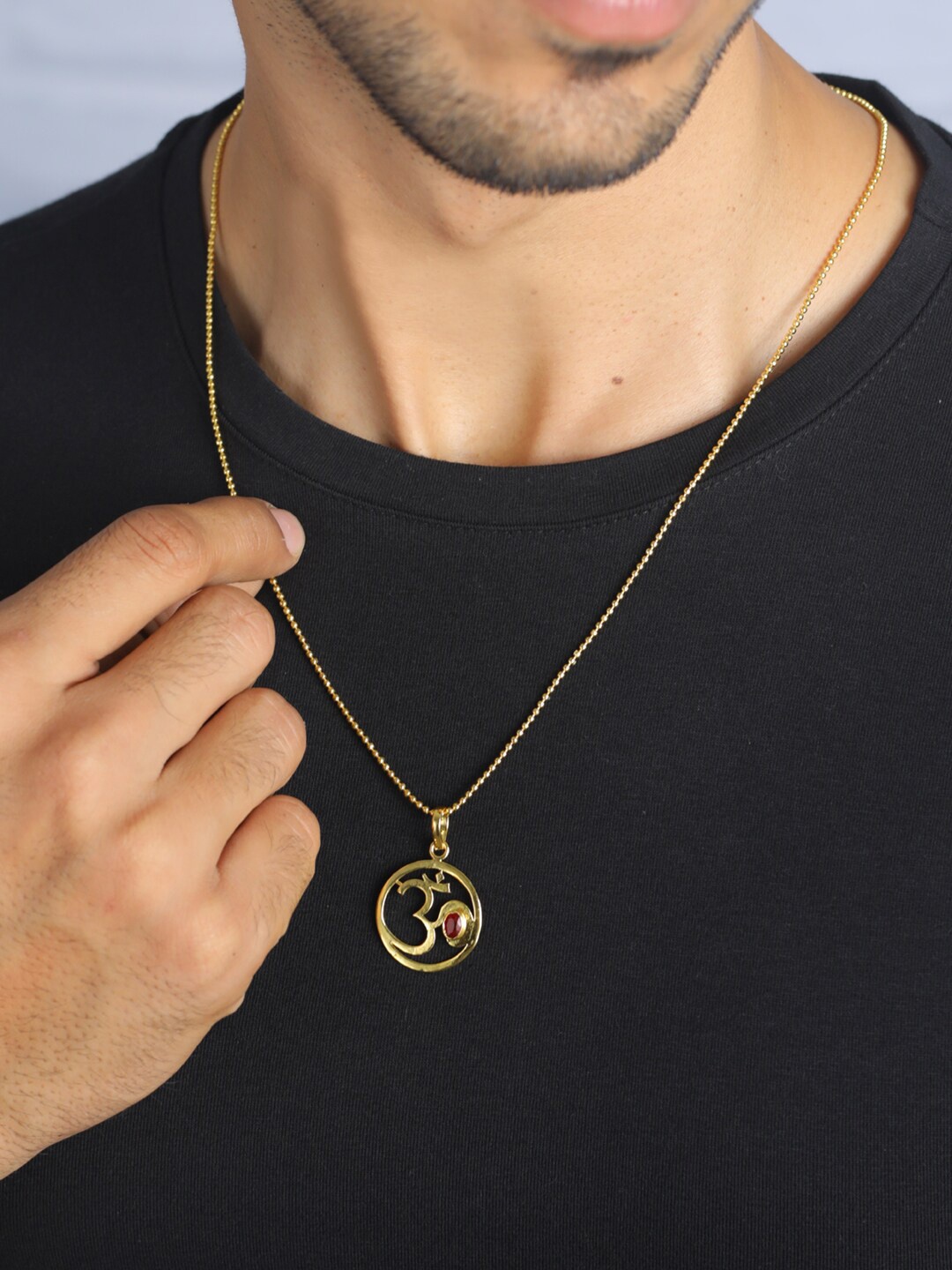 

Priyaasi Men Gold-Plated & Red Necklace