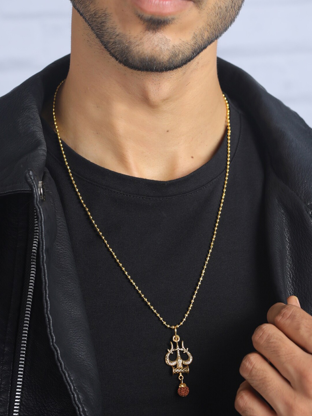 

Priyaasi Men Gold-Toned & Brown Gold-Plated Necklace