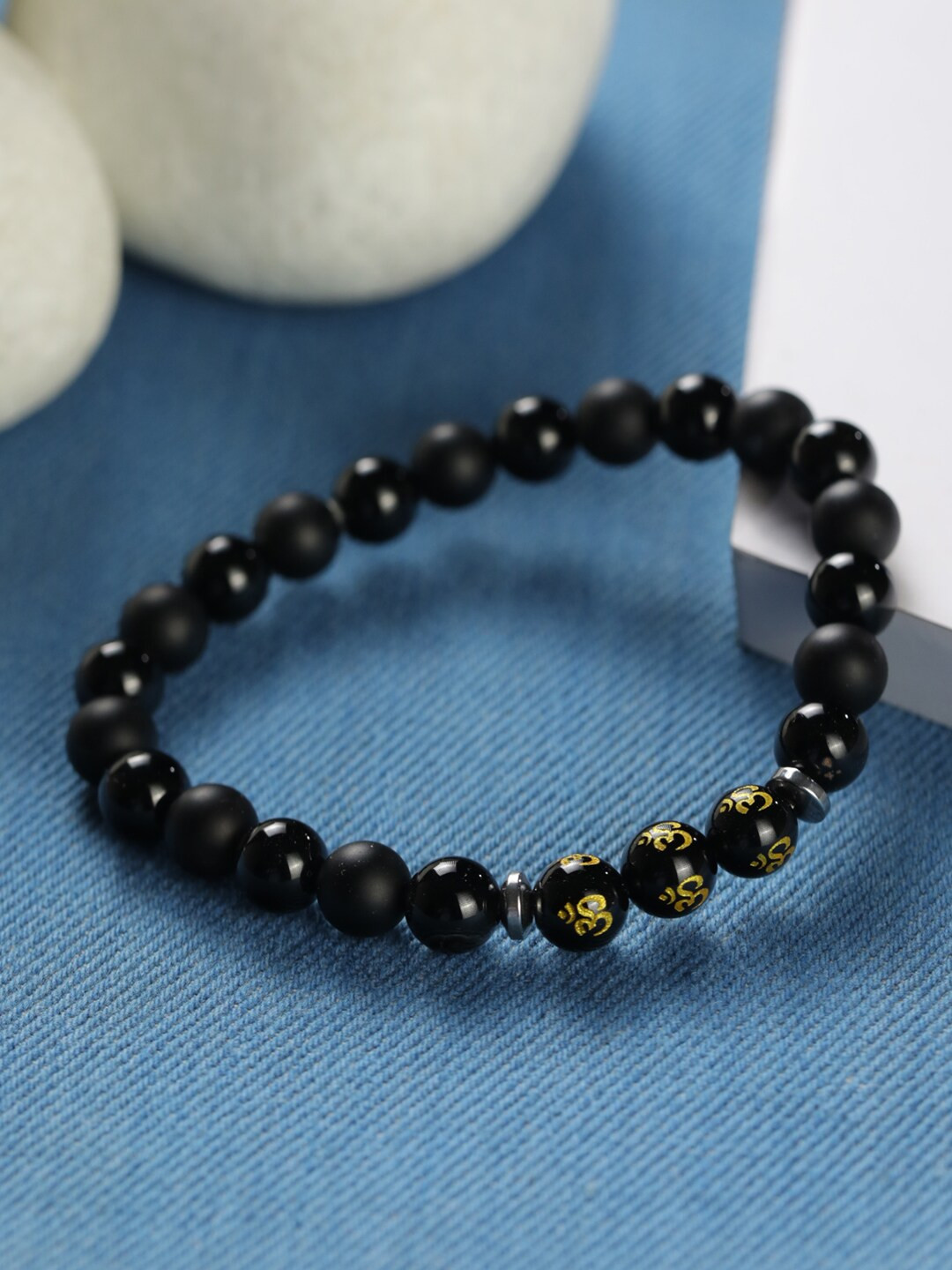 

Priyaasi Men Black Beaded Bracelet