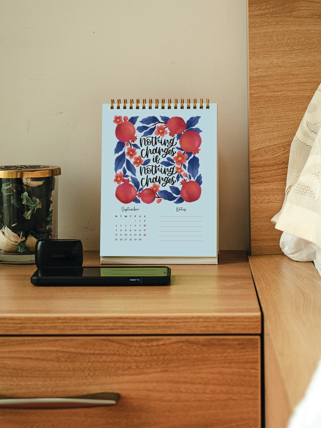 

happywagon Orange & Blue A Very Fruitful Year Desk Calendar