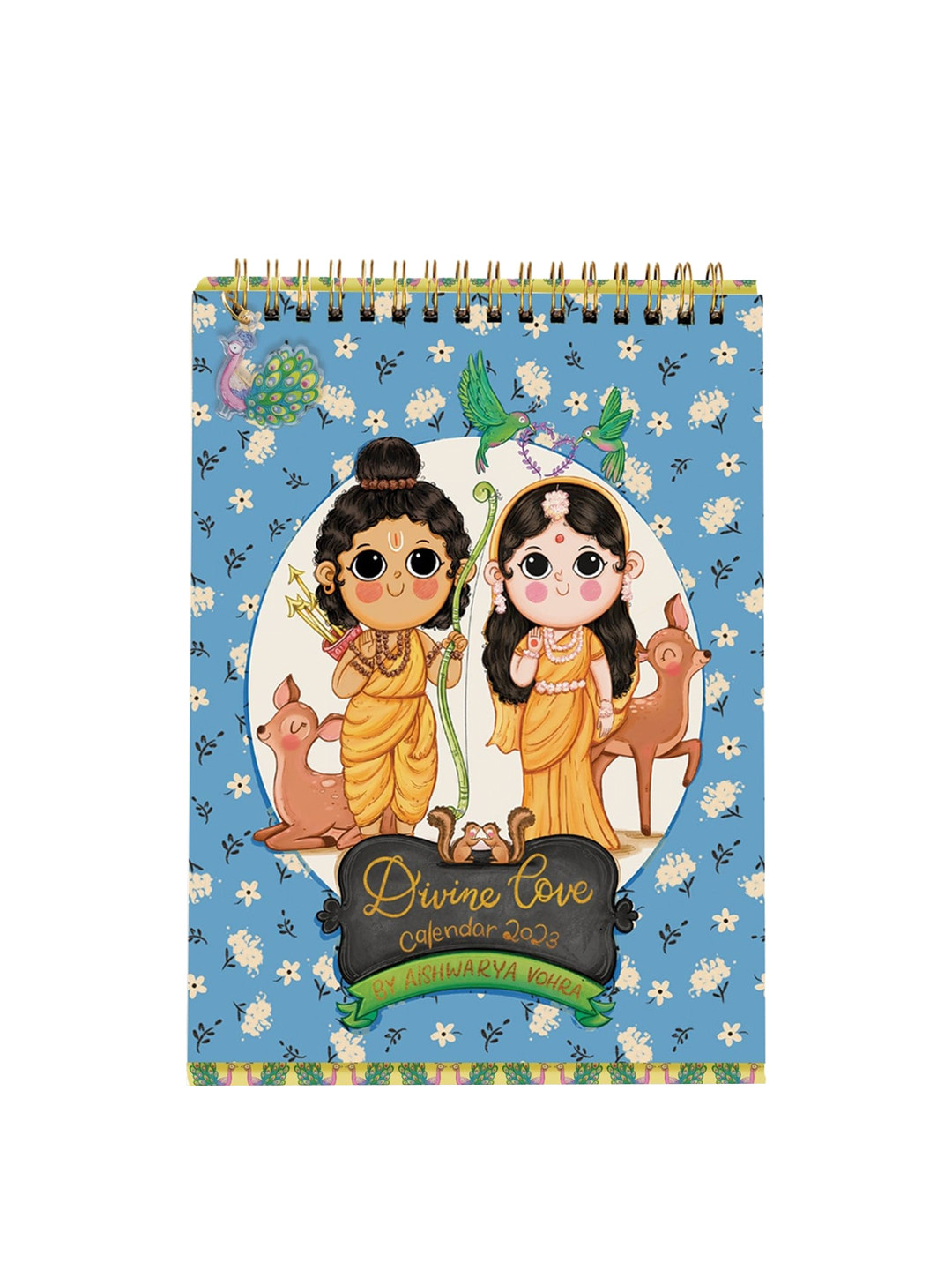 

happywagon White & Blue Printed Divine Love Desk Calendar