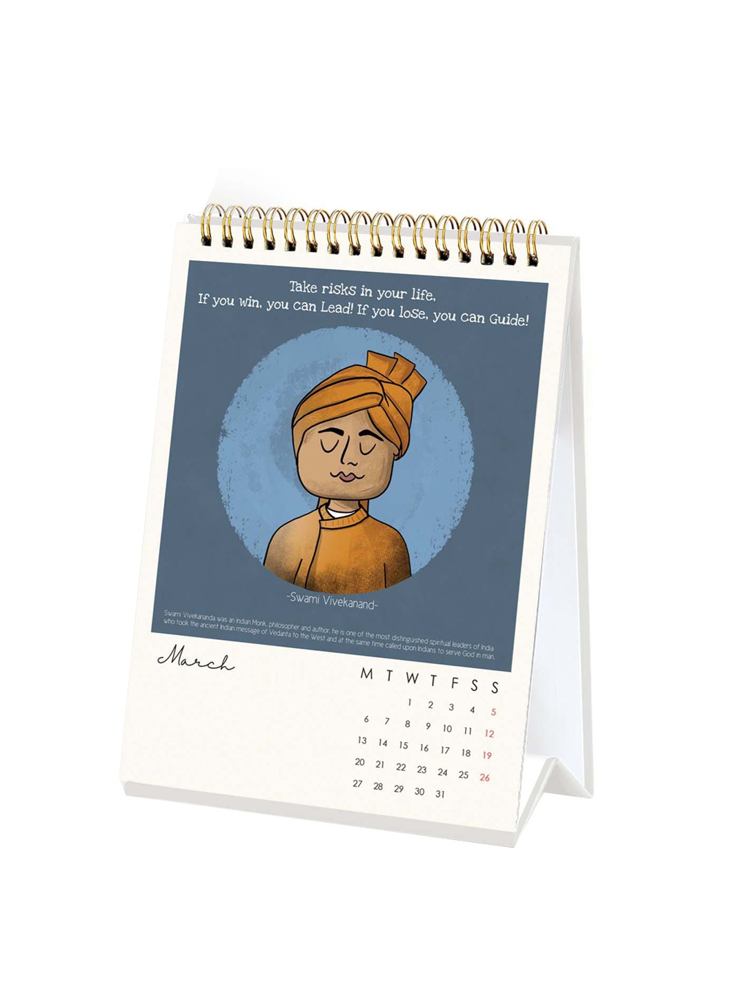 

happywagon Yellow & Blue Iconic Desk Calendar Stationery