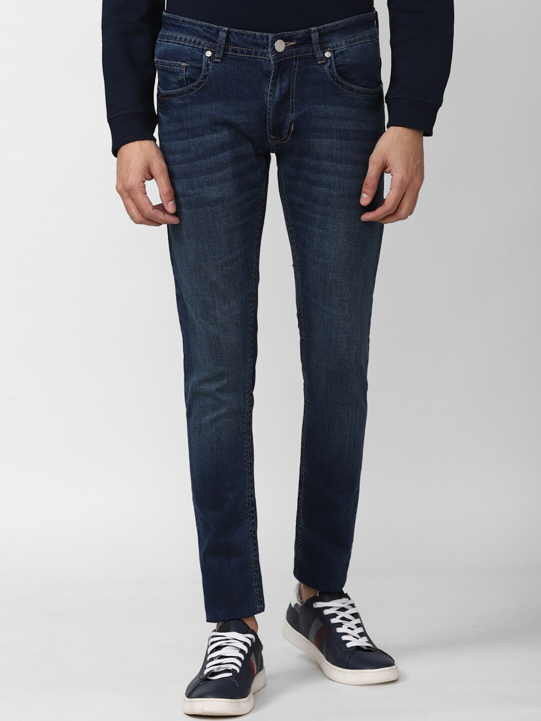 

Peter England Casuals Men Navy Blue Cotton Skinny Fit Jeans