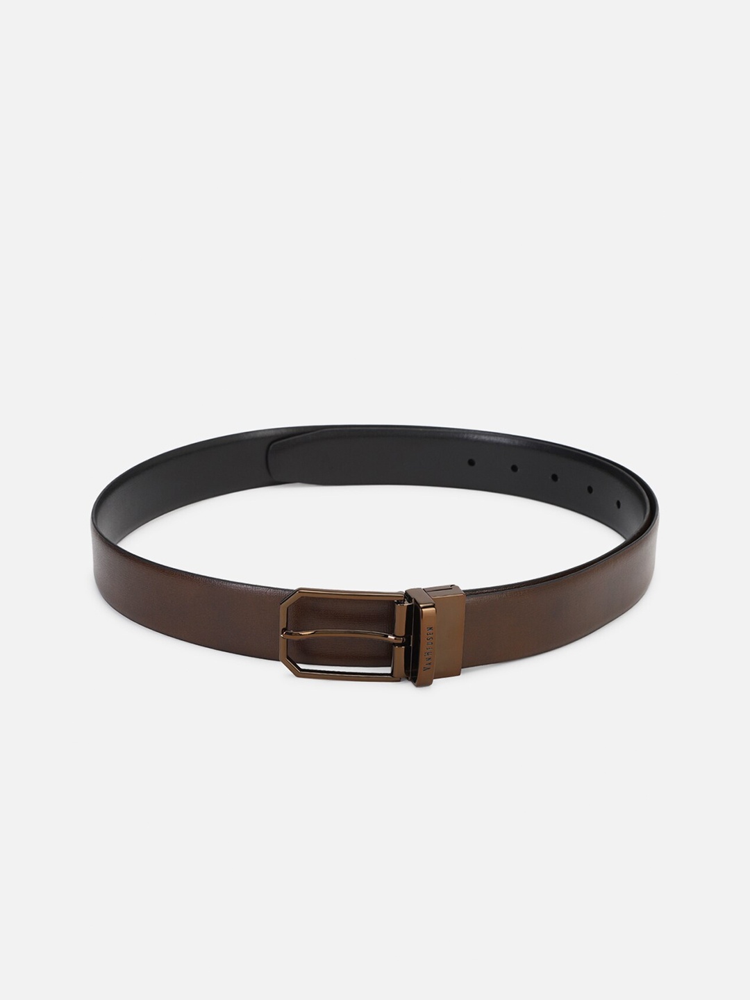 

Van Heusen Men Brown Textured Leather Belt