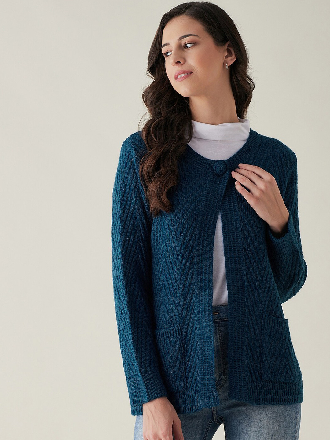 

RIVZA Women Blue Ribbed