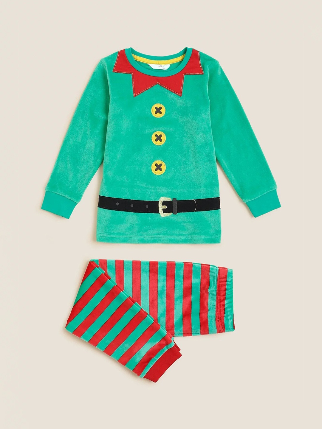 

Marks & Spencer Kids Green & Red Night suit