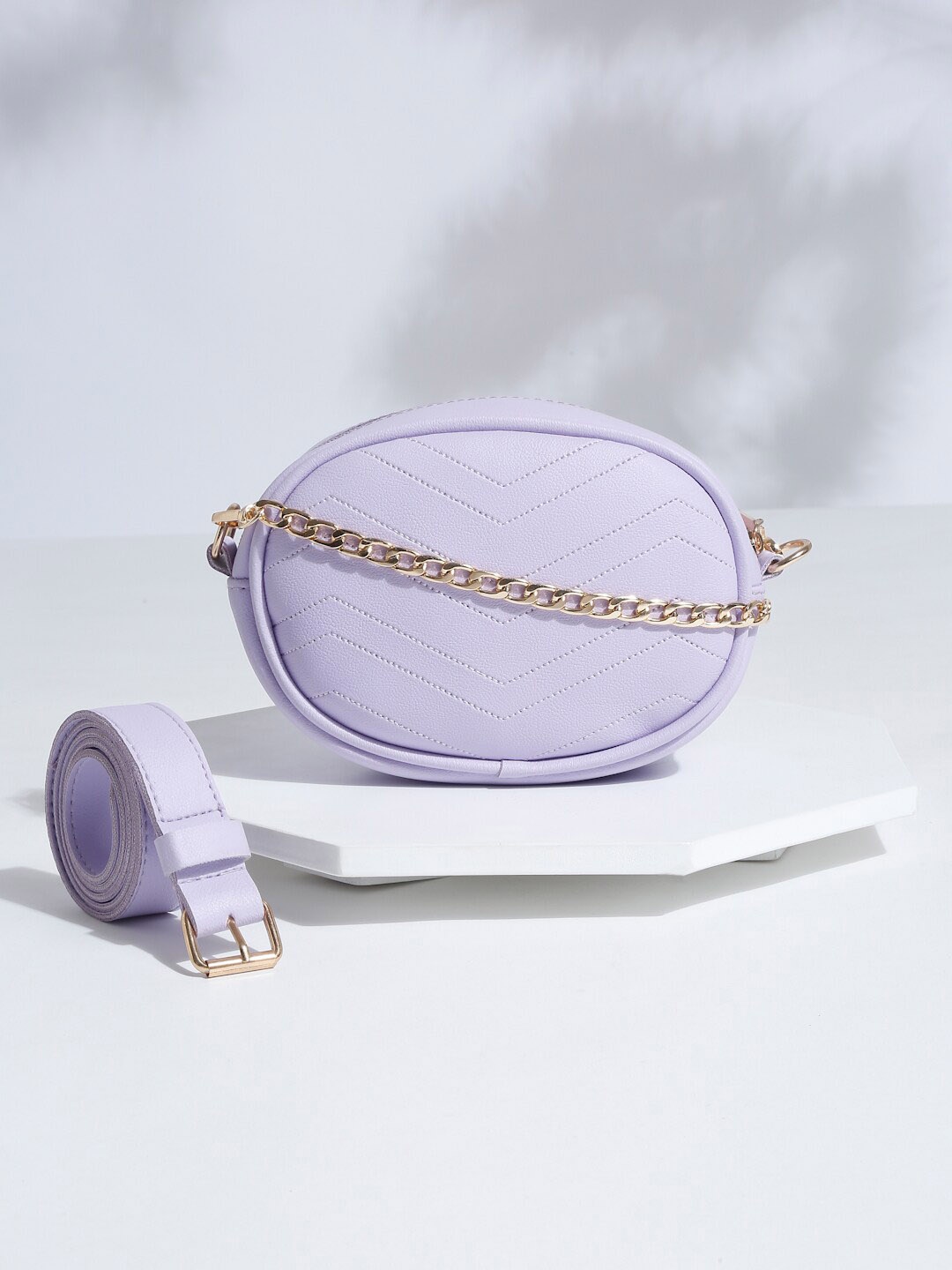 

Apsis Women Lavender Structured Sling Bag