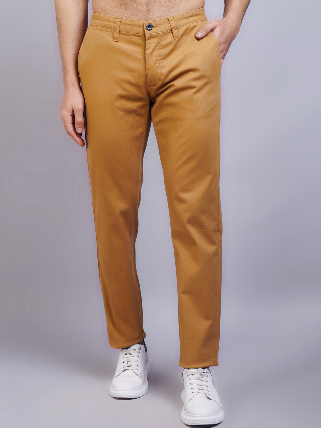 

GRACIT Men Beige Relaxed Chinos