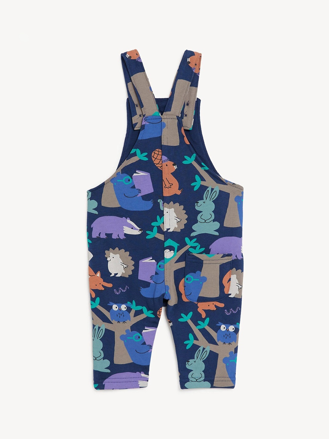 

Marks & Spencer Boys Navy Blue Printed Cotton Dungaree