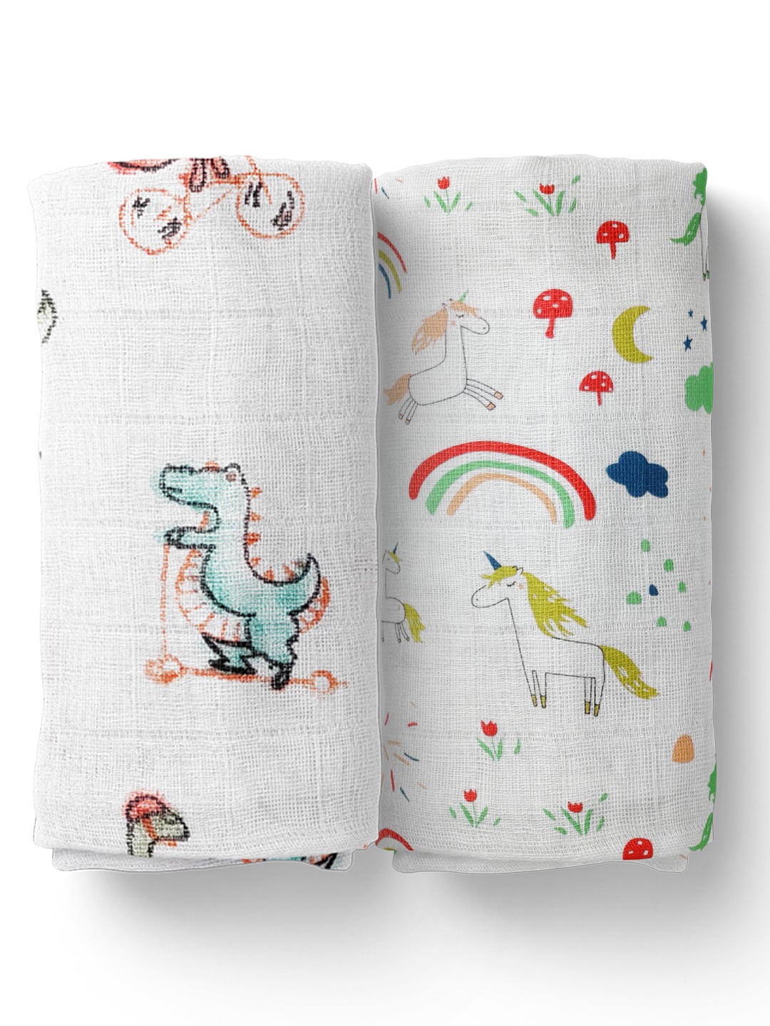 

Moms Home Infants Set Of 2 Printed Muslin Swaddle, Multi