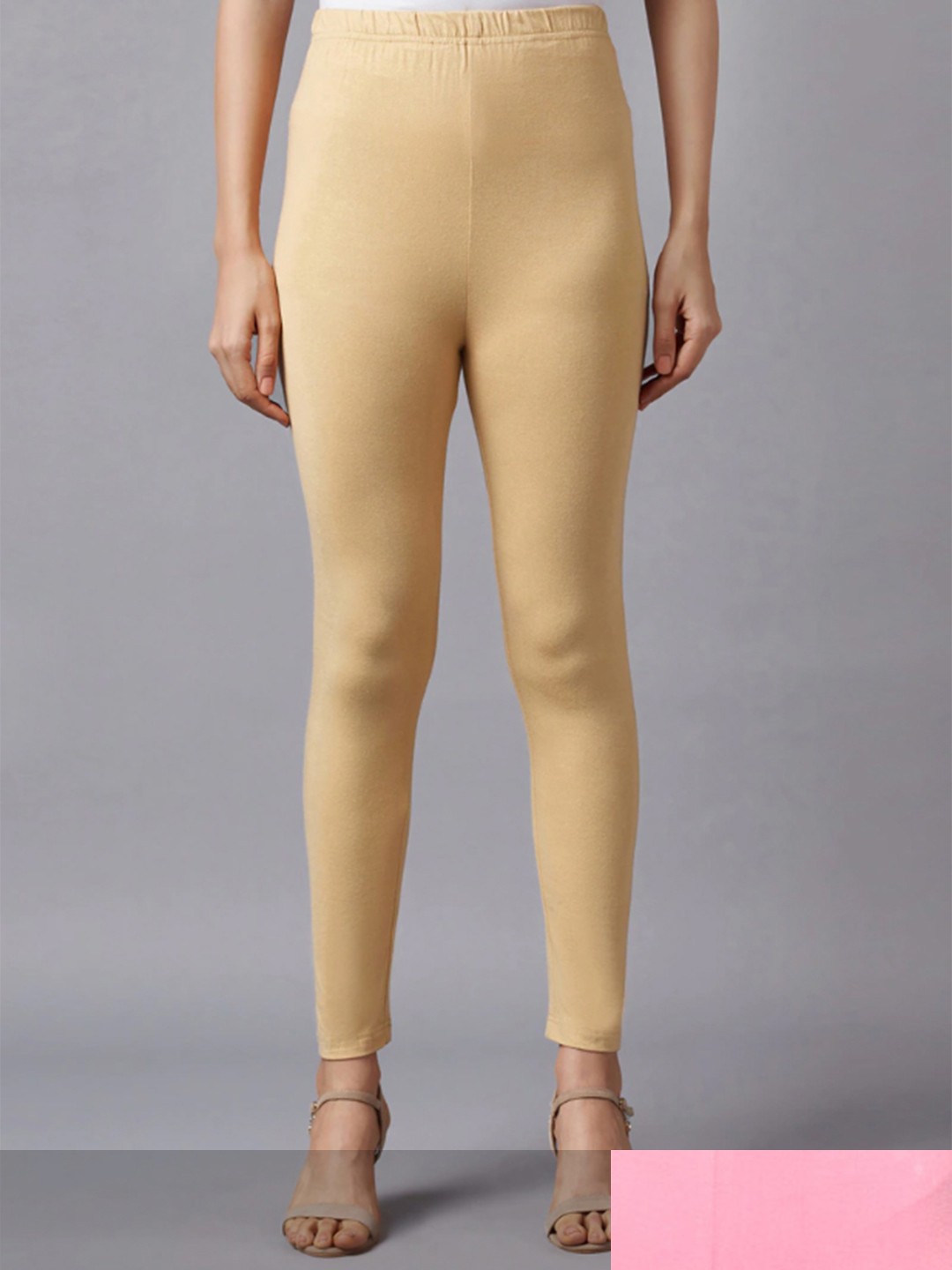 

KEX Women Pack Of 2 Solid Ankle-Length Leggings, Pink