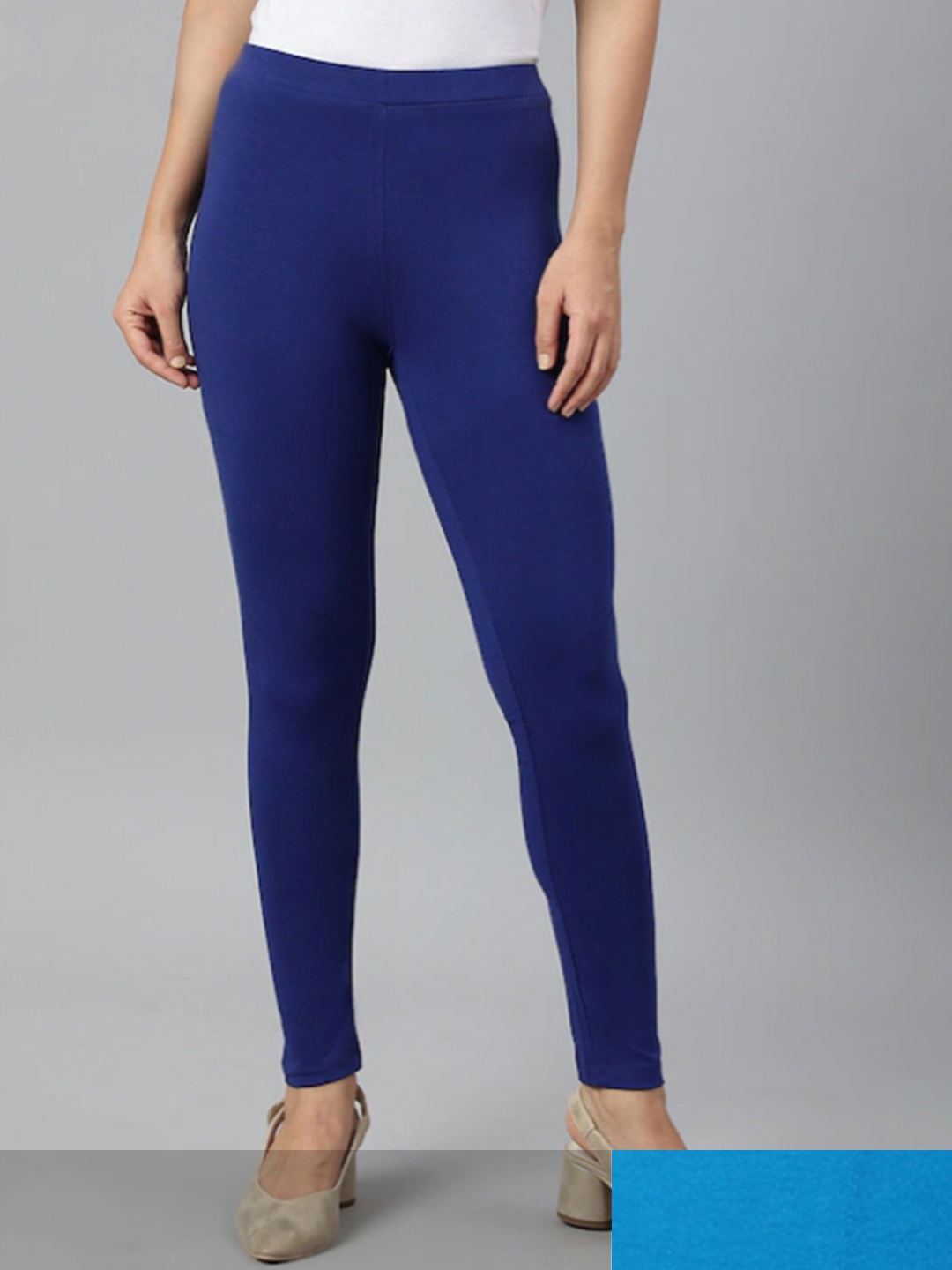 

KEX Women Pack Of 2 Solid Blue & Navy Blue Ankle Length Leggings