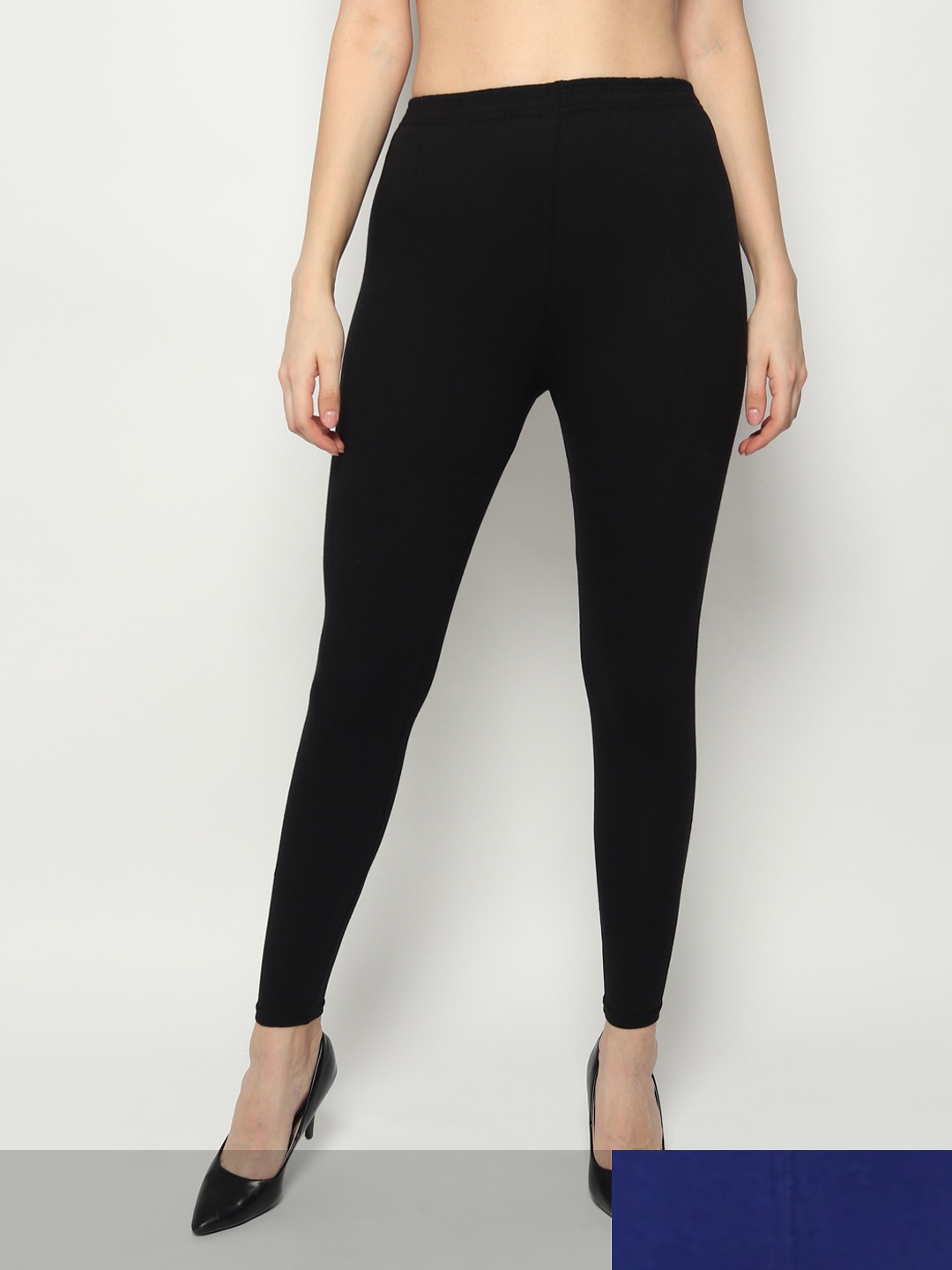 

KEX Women Pack Of 2 Solid Ankle Length Leggings, Black